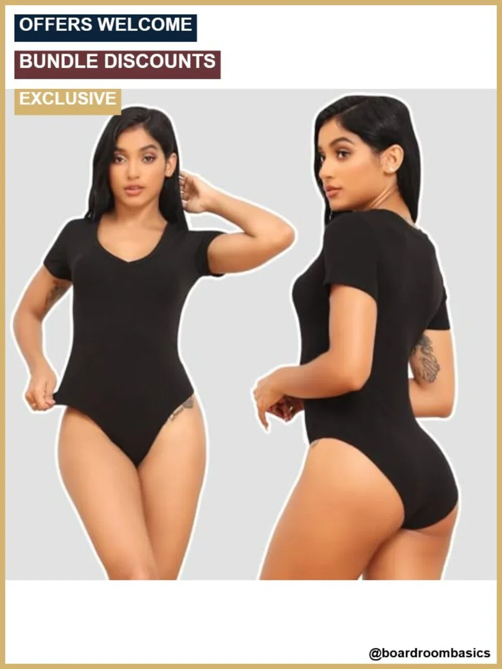 5 Pack Womens Short Sleeve V Neck Bodysuits Rayon Spandex Snaps